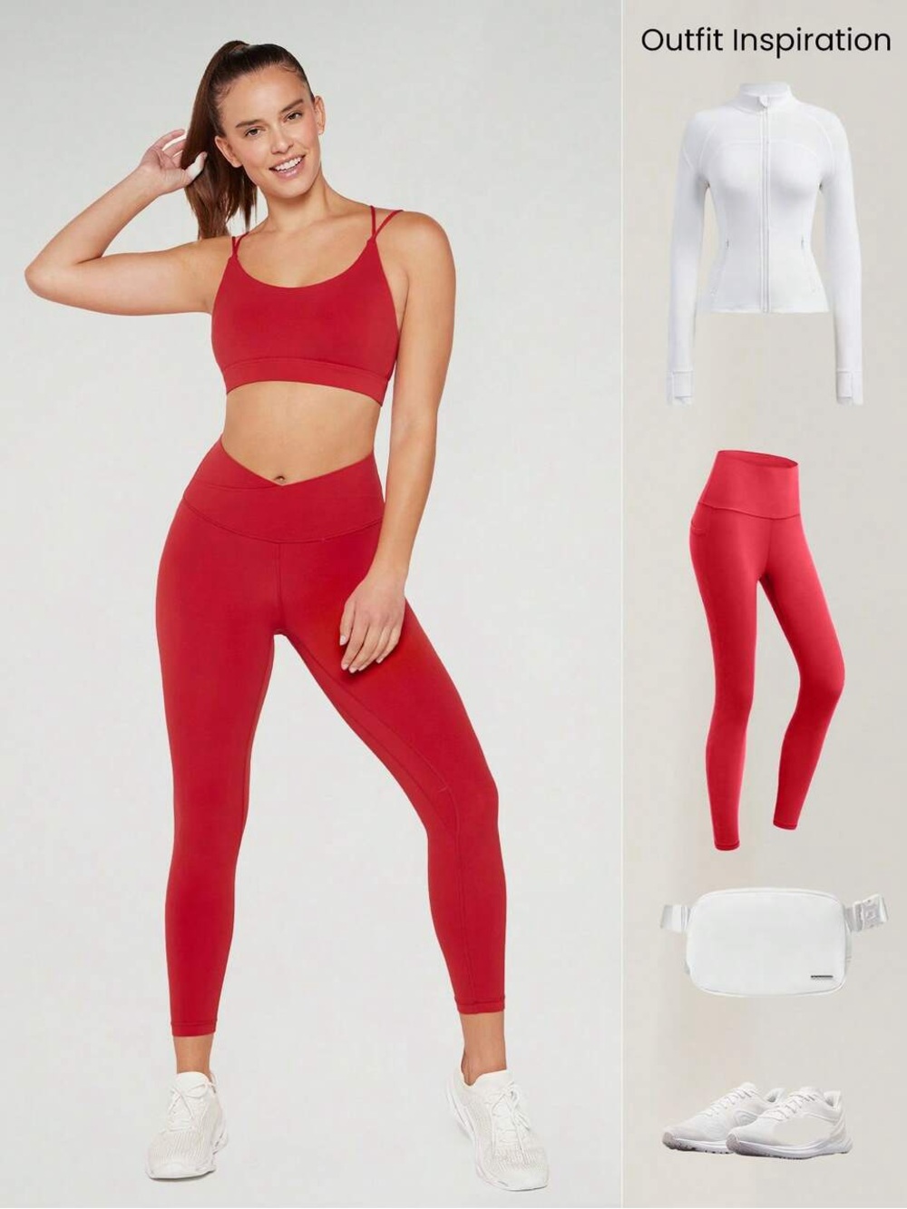 Glowmode FeatherFit Strappy Sports Bra Red Women’s Sz S ❤️✨